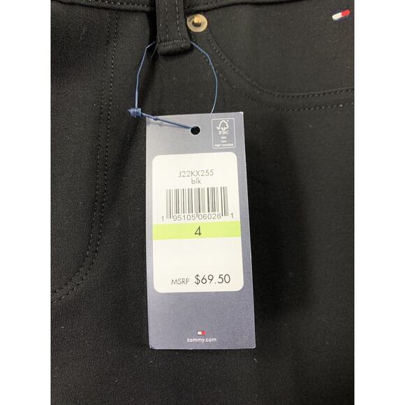 Tommy Hilfiger Jeans Womens Size 4 Black Knit J22KX255 Stretch Pants NWT - Picture 7 of 8